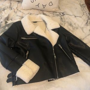 Blank NYC Leather jacket with fur